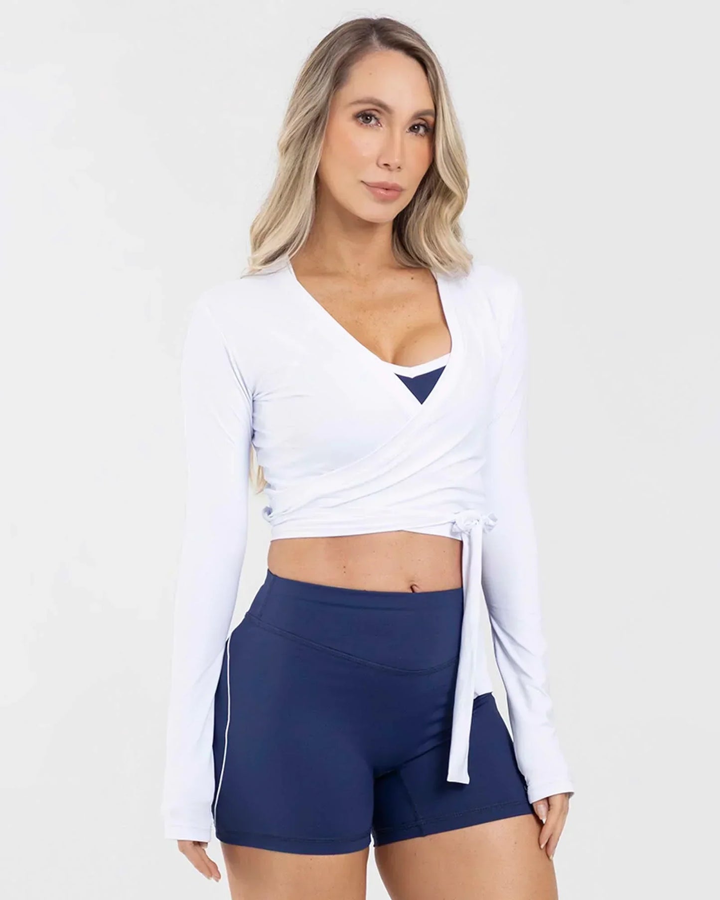 Blusa Blanca Manga Larga Fiber