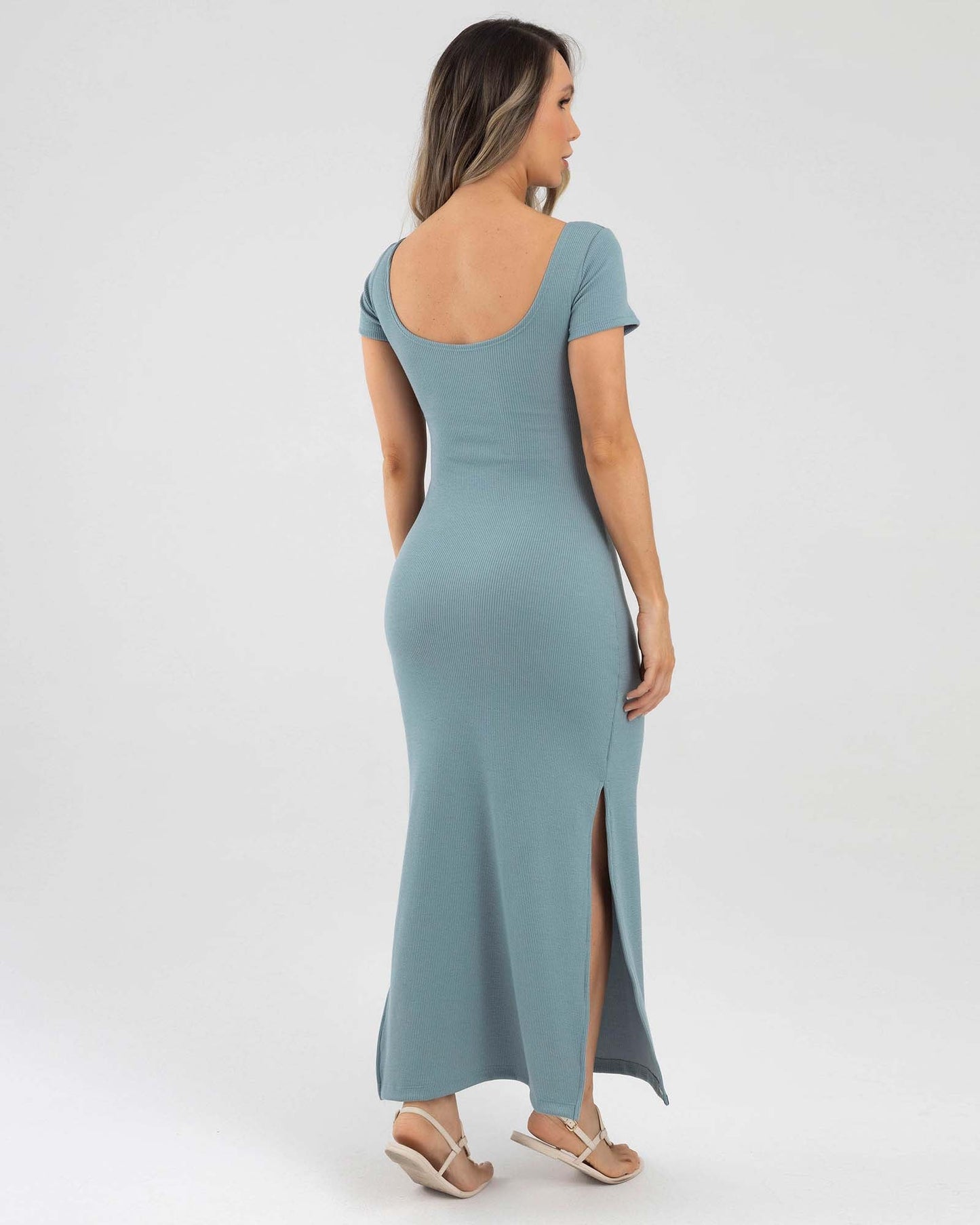 Vestido Largo Verde Fiber