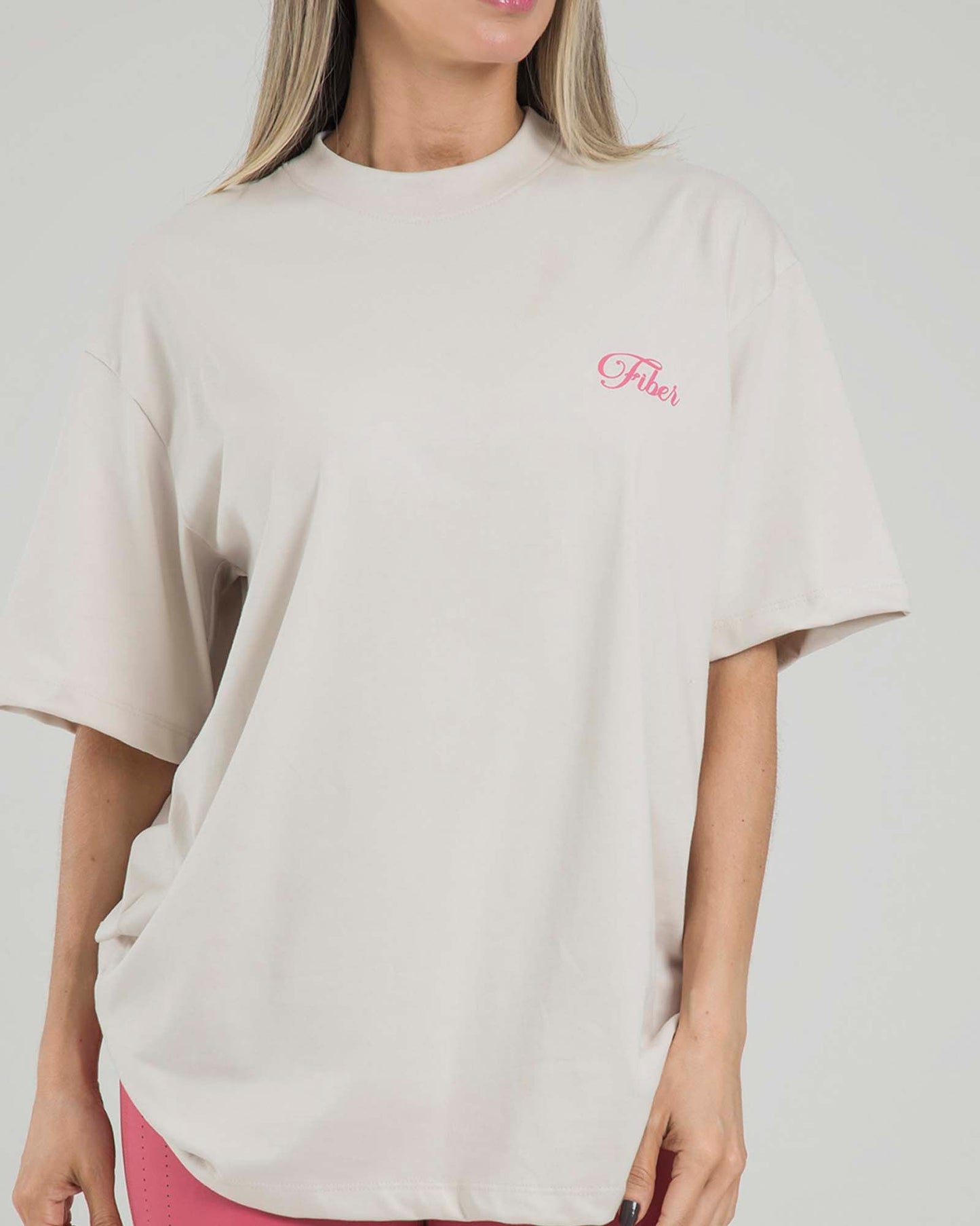 Camiseta Overside Crema Fiber
