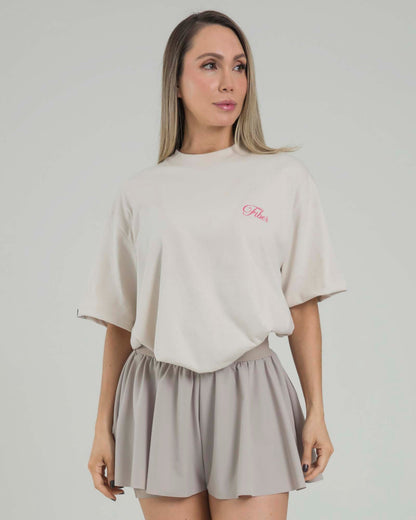 Camiseta Overside Crema Fiber