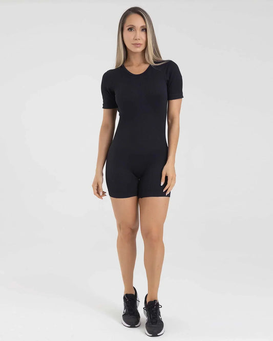 Enterizo Short Negro Fiber