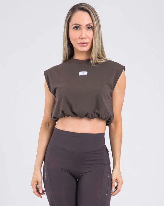 Camiseta Crop Cafe Fiber