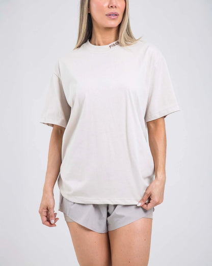 Camiseta Overside Crema Fiber