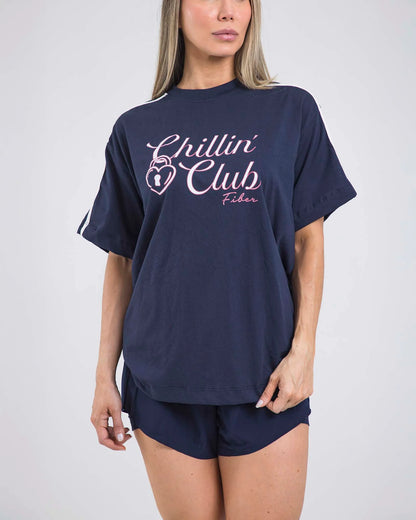 Camiseta Overside Azul Fiber
