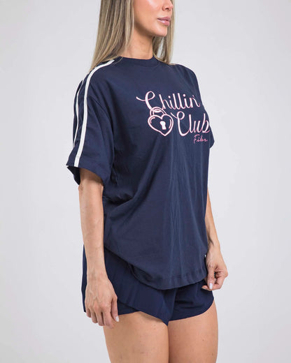Camiseta Overside Azul Fiber