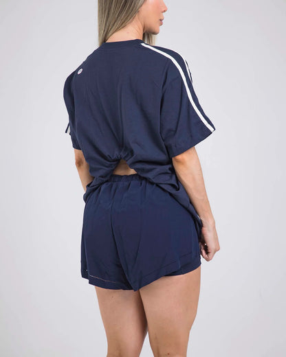 Camiseta Overside Azul Fiber