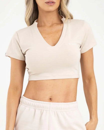 Camiseta Corta Beige Fiber